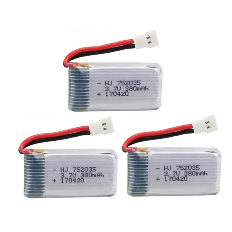 3.7V 380mAh Lipo Battery and Charger For Hubsan X4 H107 H107L H107D JD385 JD388 RC Drone Parts 752035 3.7v Rechargeable Batter z