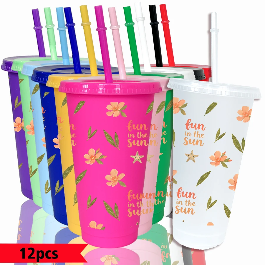 lot-de-12-gobelets-en-plastique-colores-de-26-oz-avec-motifs-de-fleurs-feuilles-et-mots-pour-fetes-cadeaux-de-rentree-scolaire-et-d'anniversaire