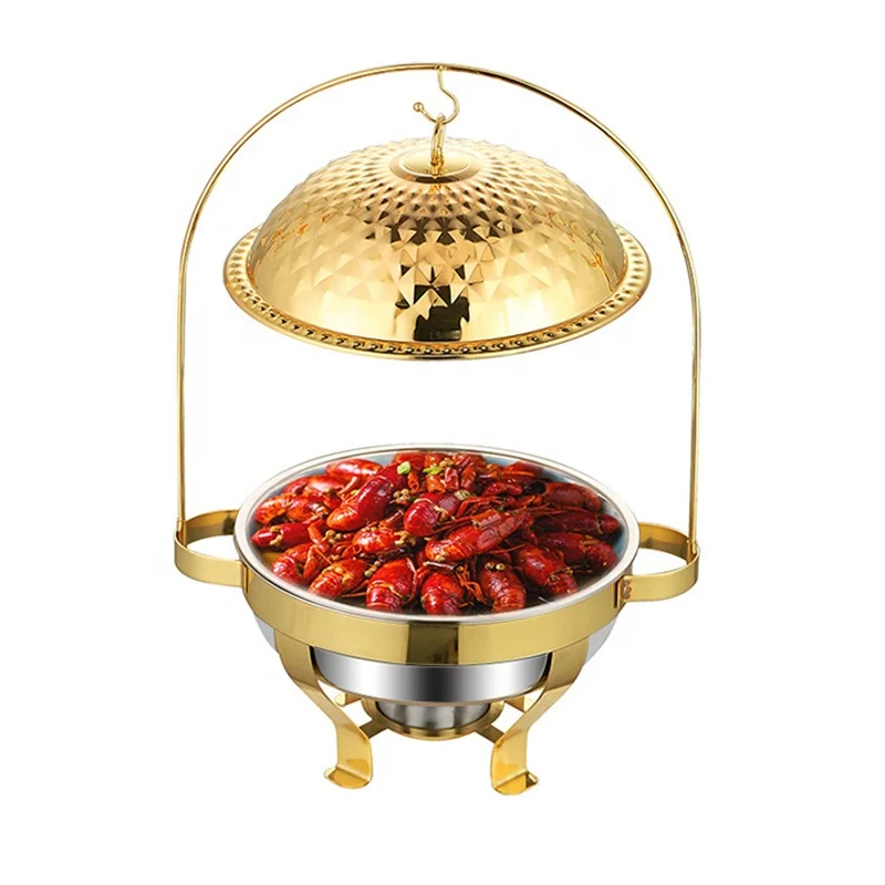 Imagem -03 - Gold Chafing Dish para Catering Food Warmer 4.5l