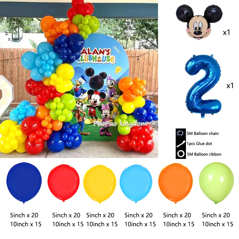 ميكي ميني ماوس بالونات جارلاند قوس عدة عيد ميلاد بالونات اللاتكس ديكور الحفلات Globos فتاة استحمام الطفل الهدايا الإمدادات #3