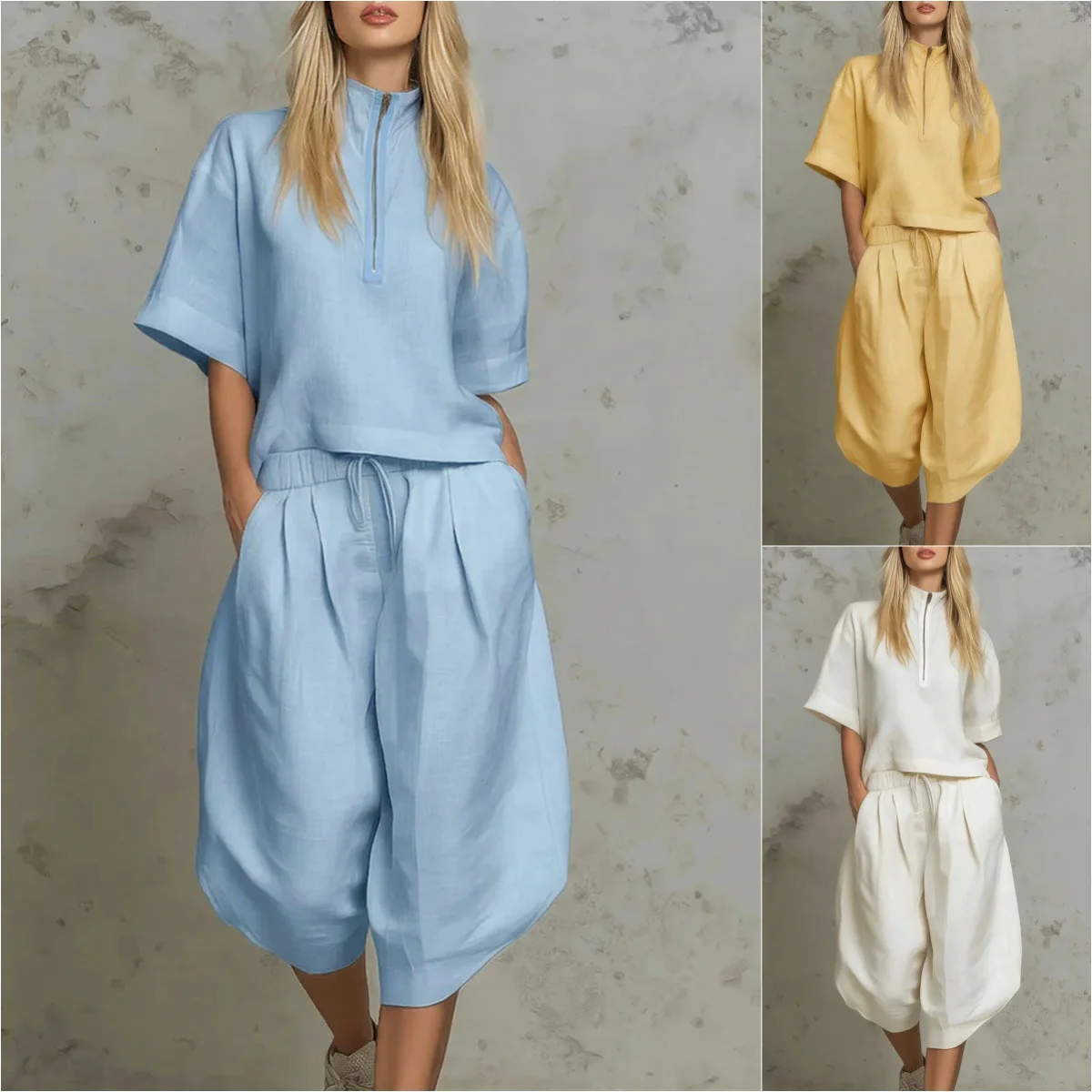 2025 New Spring And Summer Plus Size Loose Temperament Casual Western-style Age Reducing Fashionable Sports Suit