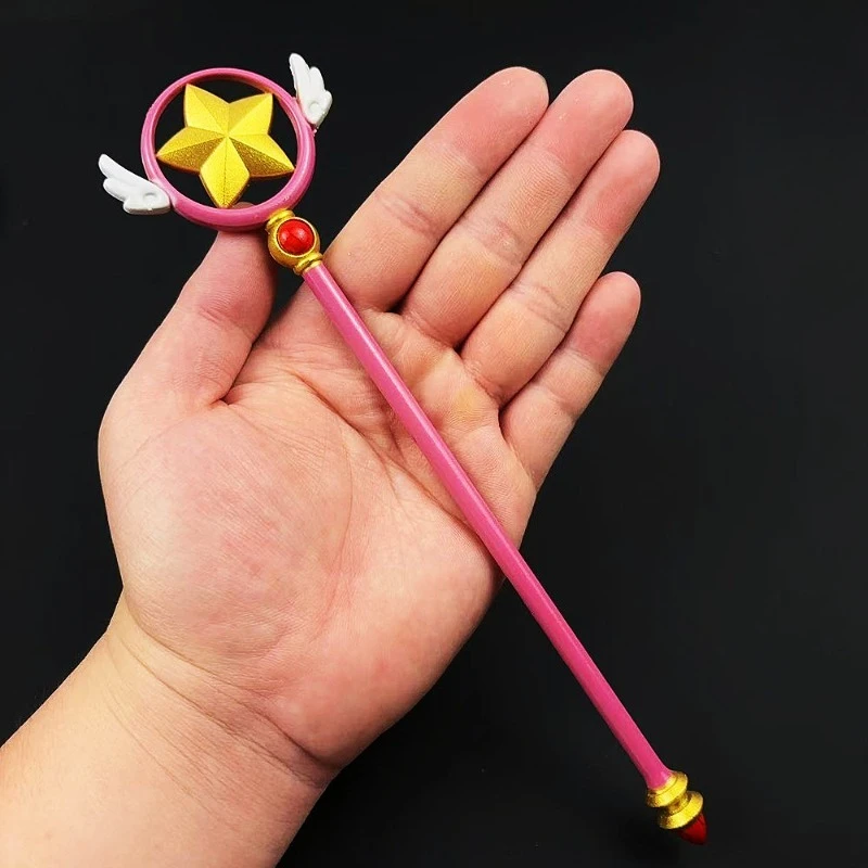 22cm/8.66in cardcaptor sakura varinha mágica menina bonito pássaro cabeça estrela sonho anime periferia prop ornamentos coleção presente de mesa