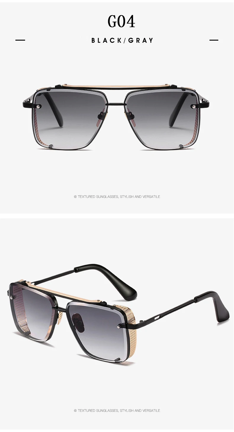 2023 Steampunk Sonnenbrille Für Männer Vintage Punk Sonnenbrille Frauen Trendy Platz Mode Gläser Luxe Gafas De Sol Hombre Zonnebril – Detail 22