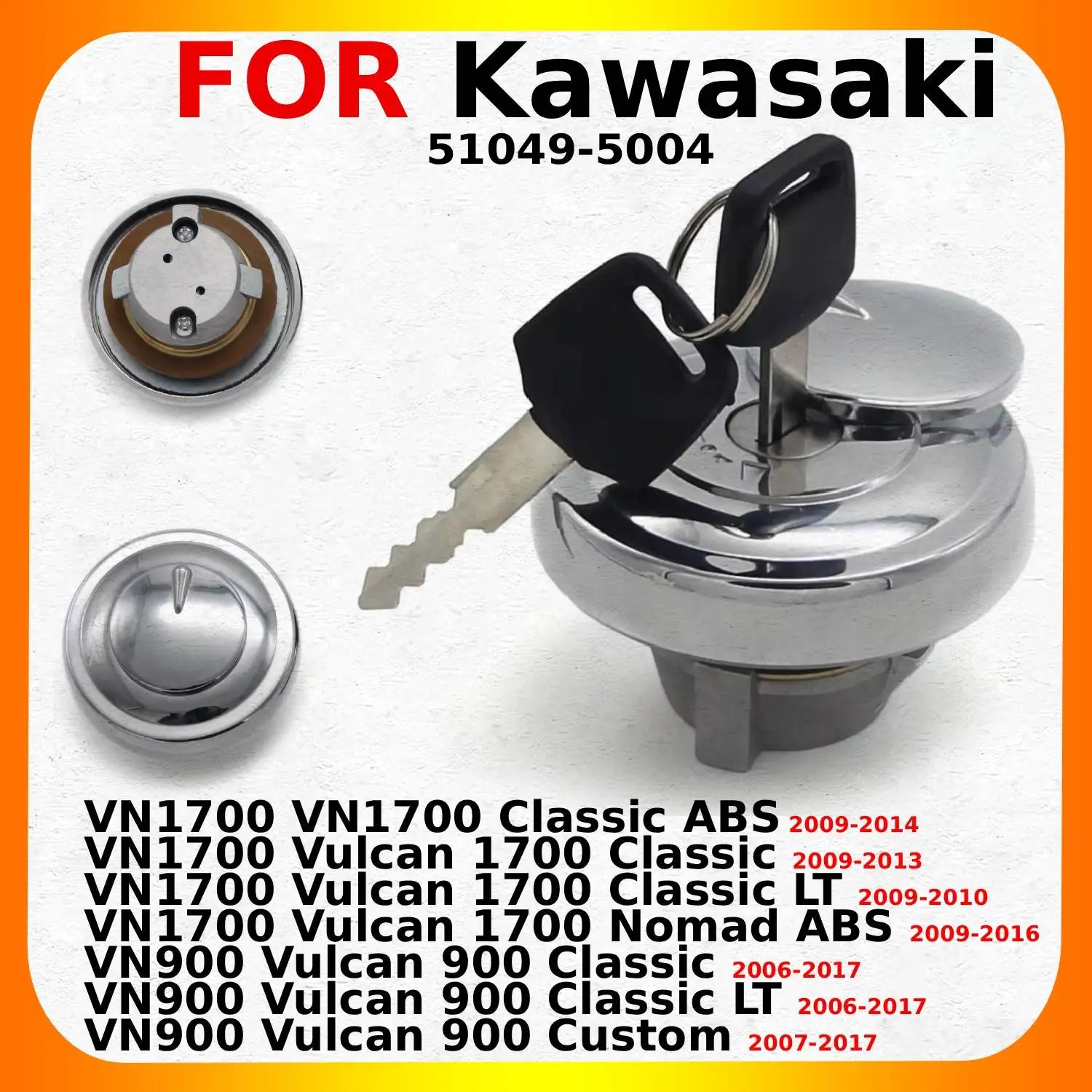 Tapa de Combustible con Llave para Kawasaki VN1700 Classic ABS Vulcan 1700 Classic LT VN900 Vulcan 900