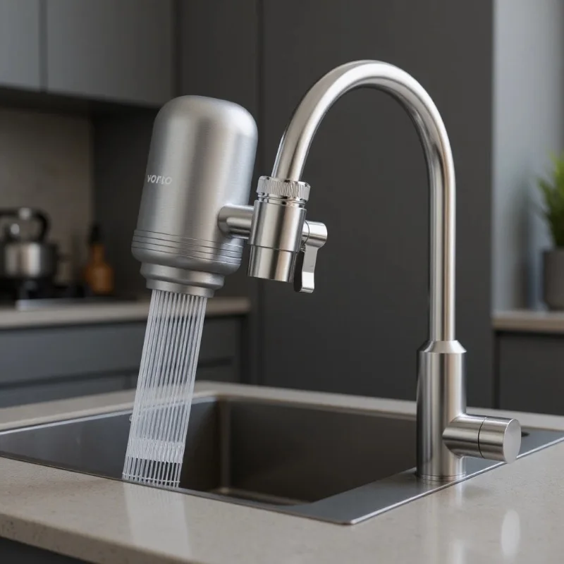 

Kitchen Stainless Steel Activated Carbon Faucet Filter, Bathroom Pre-Filter Tap Water Kitchen Water Purifier
