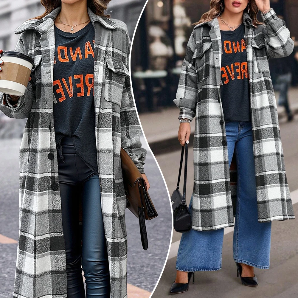 Dames geruit overhemd 2025 herfst essentieel groen blauw geruit lange mouw button-down kraag veelzijdige stylingoptie