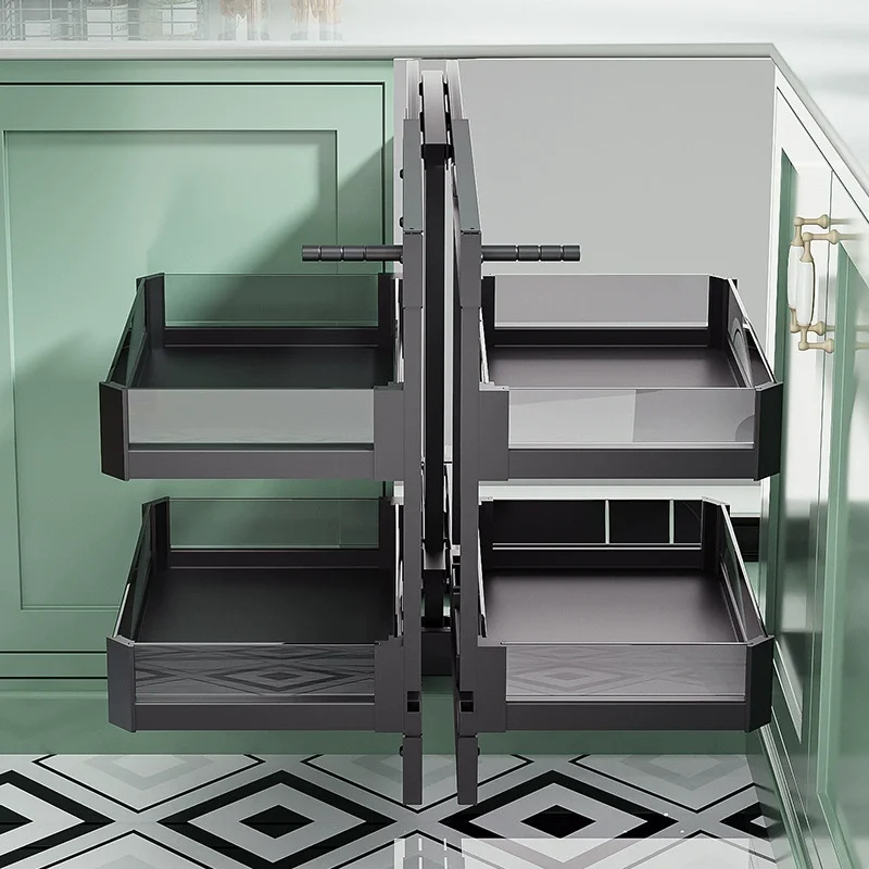 Handed Pull Out Base Corner Unit Kitchen Blind Corner Organizer with Soft-Close
