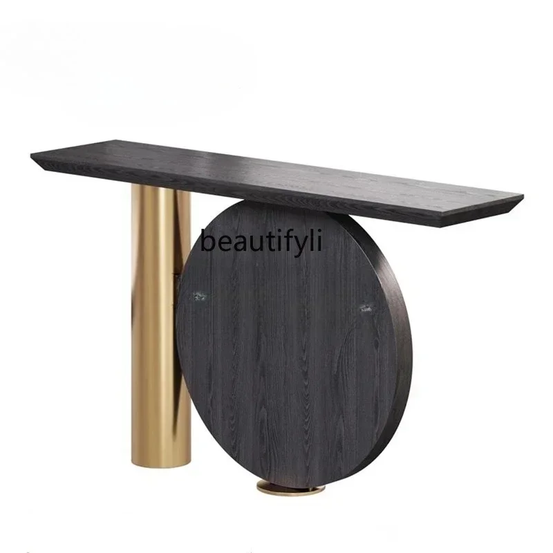 TTT  Modern simple solid wood entrance table designer creative living room dining side table hotel homestay club decoration ta