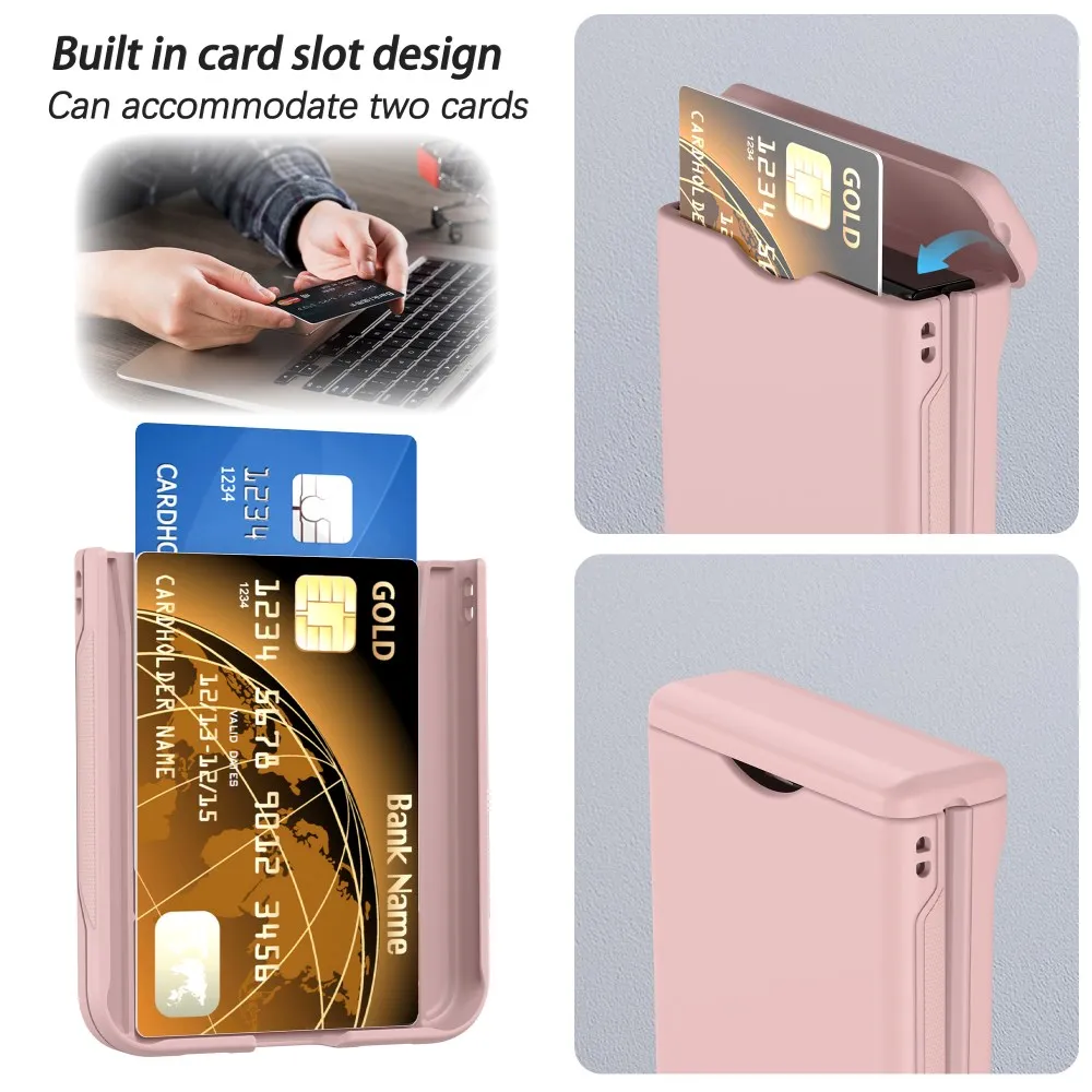 For Samsung Galaxy Z Flip 3 4 Case Matte Skin-Friendly Card Pocket Hinge All-inclusive Folding Shockproof Hard Cover Accessories