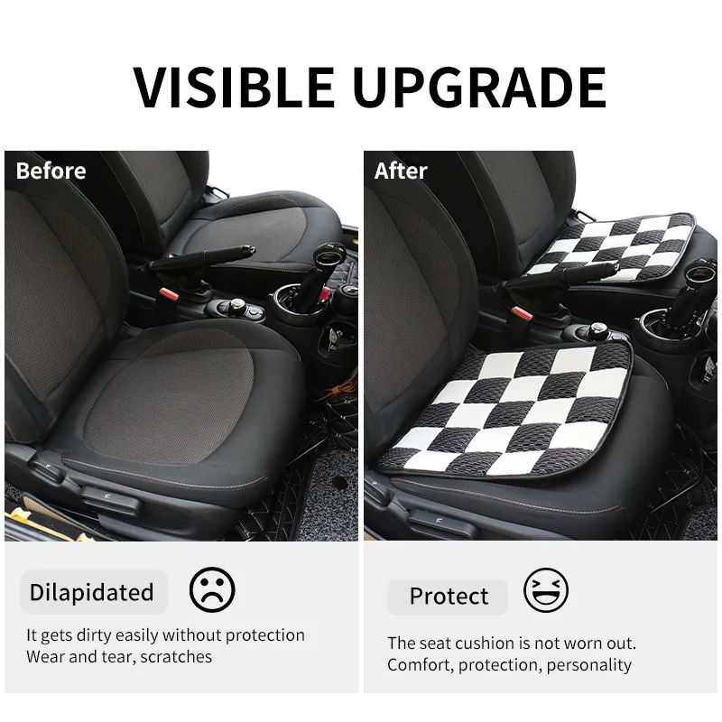 Union Jack PU Ice Silk Cushion Seat Cushion Covers Pad For Mini Cooper F56 F60 F55 R56 R60 J01 J05 U25 F65 F66 Car Accessories