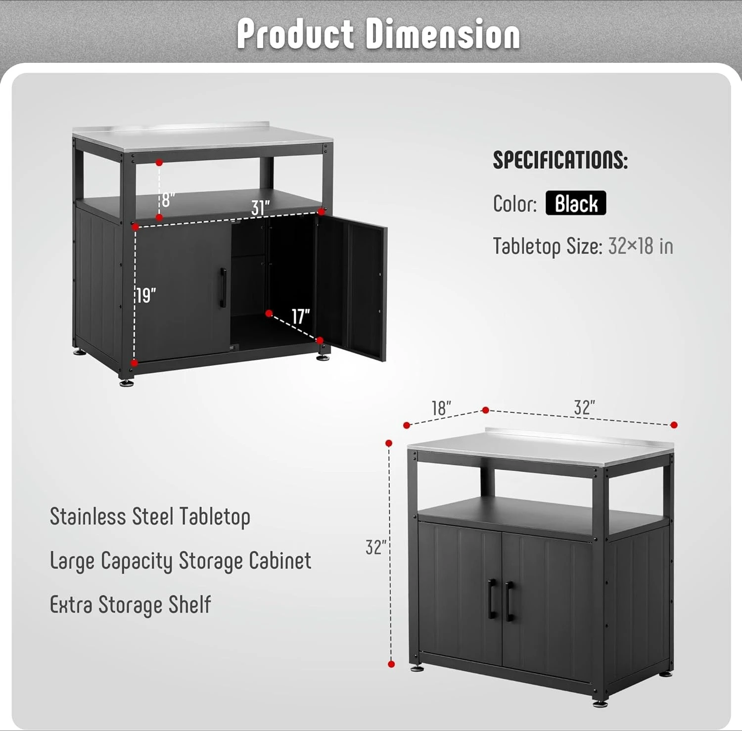 مقعد تثبيت الحديقة مع خزانة تخزين، طاولة البستنة الخارجية ومقعد العمل للنباتات والبستنة