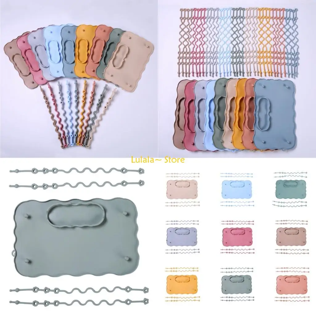 Y4QA Baby Feeding Plate Reusable Kids Placemats Silicone Tablemats