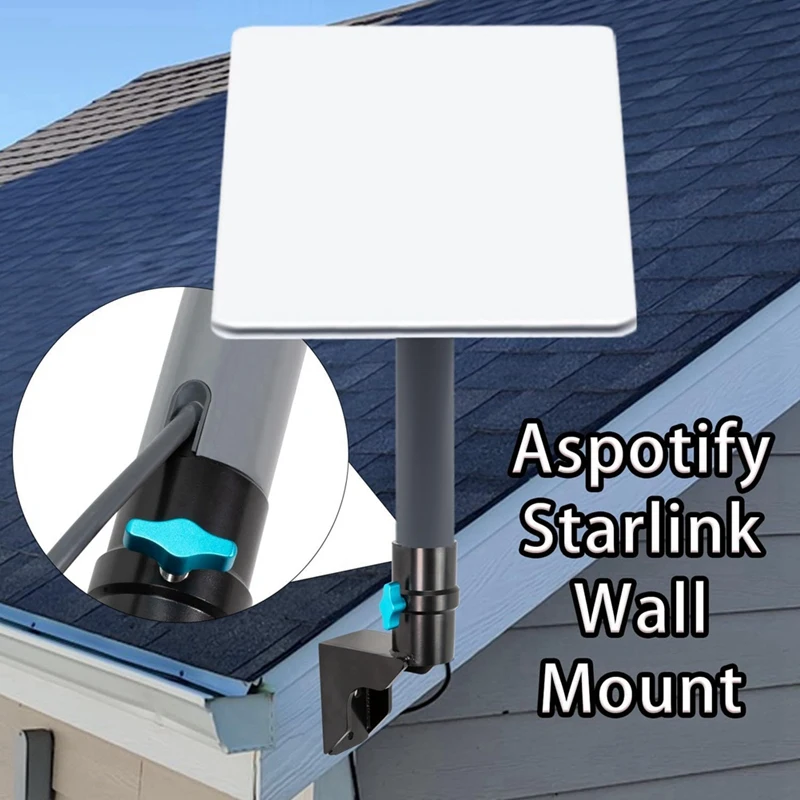 دعامة تثبيت لسقف عمود الحائط Starlink لمجموعة تركيب هوائي الأطباق المستطيلة المربعة، لإنترنت Starlink