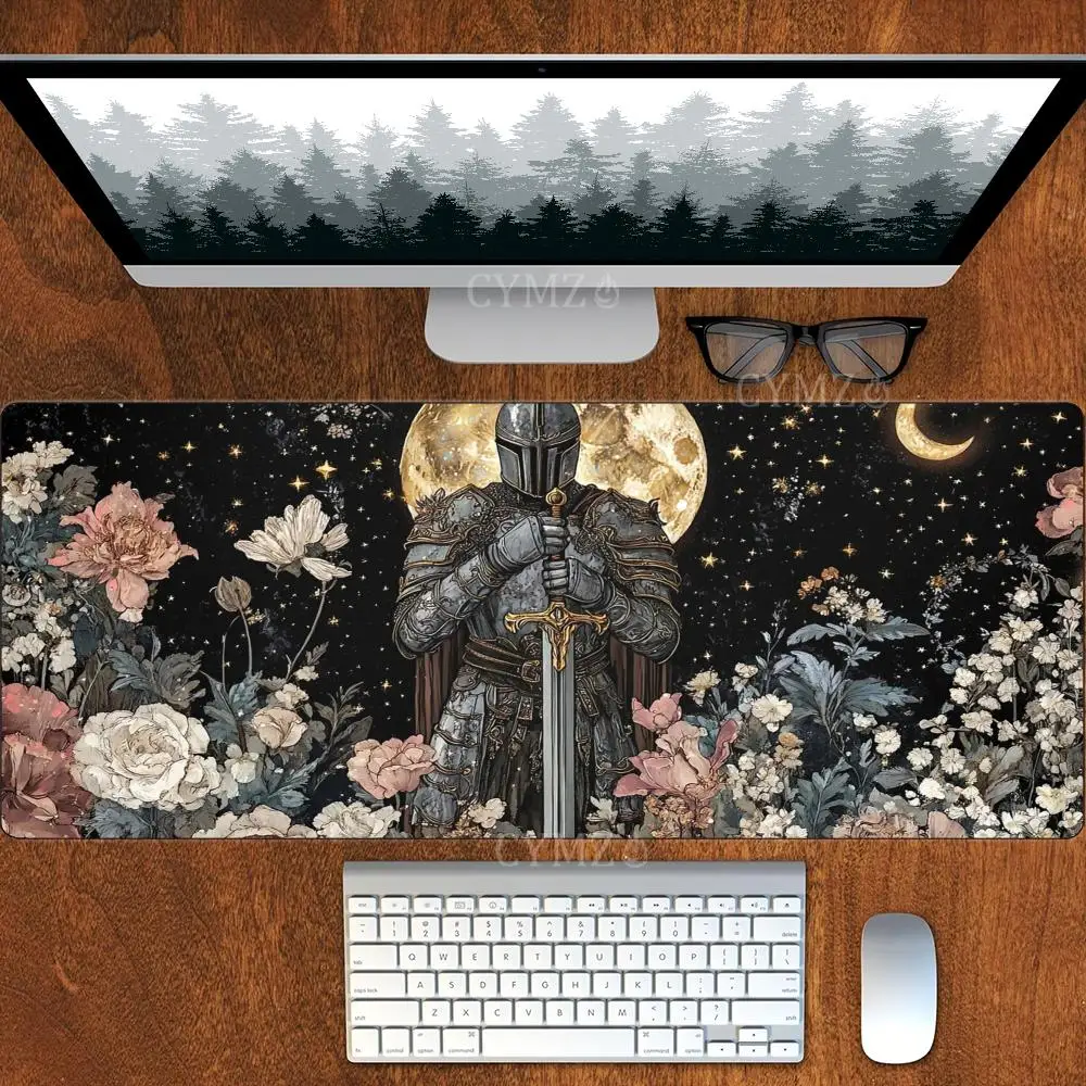 Magnificent Armored Knight Large Gaming Mouse Pad Desk Mat Gaming Mats Anti-Slip Durable Offices Accessories Keyboard Mouse Mat