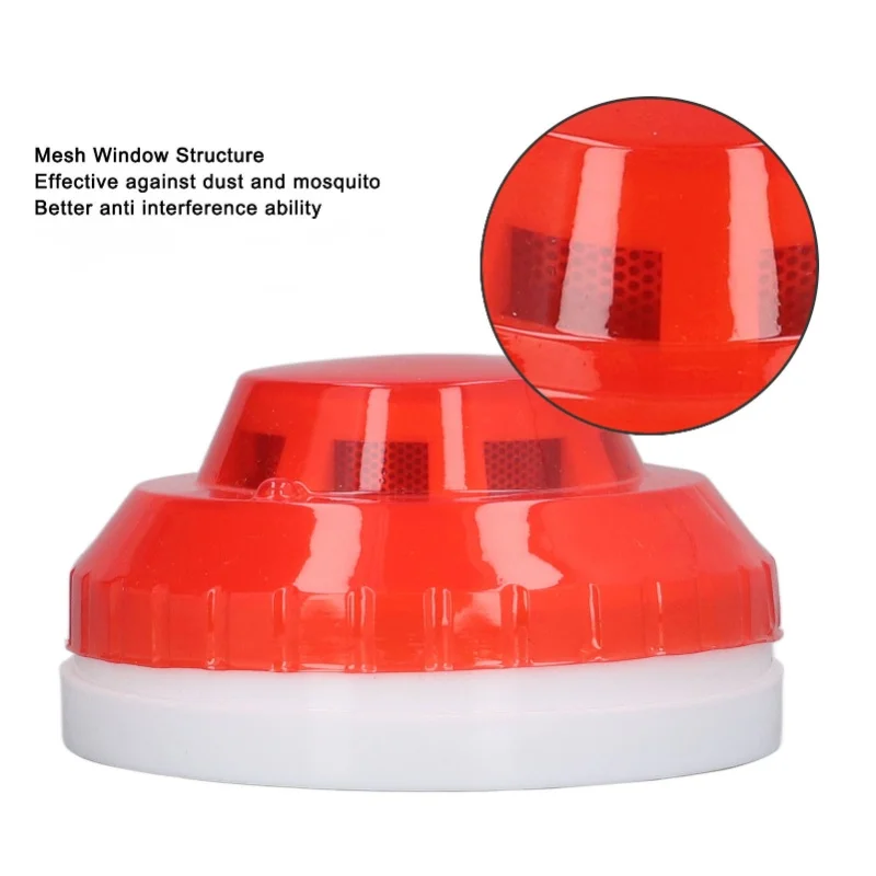 C5 Smoke Detector Photoelectric Prevent Interference Small Wired Fire Alarm Home Factory Dc 12-24v Commercial Emergency Alarm