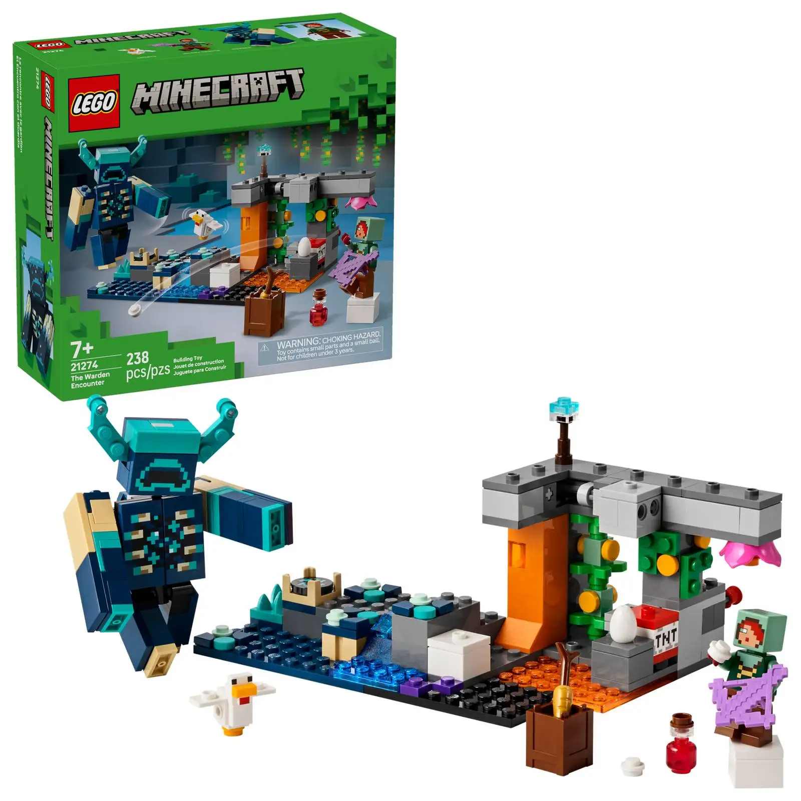 LEGO ® Minecraft ® Brinquedo gamer The Warden Encounter 21274