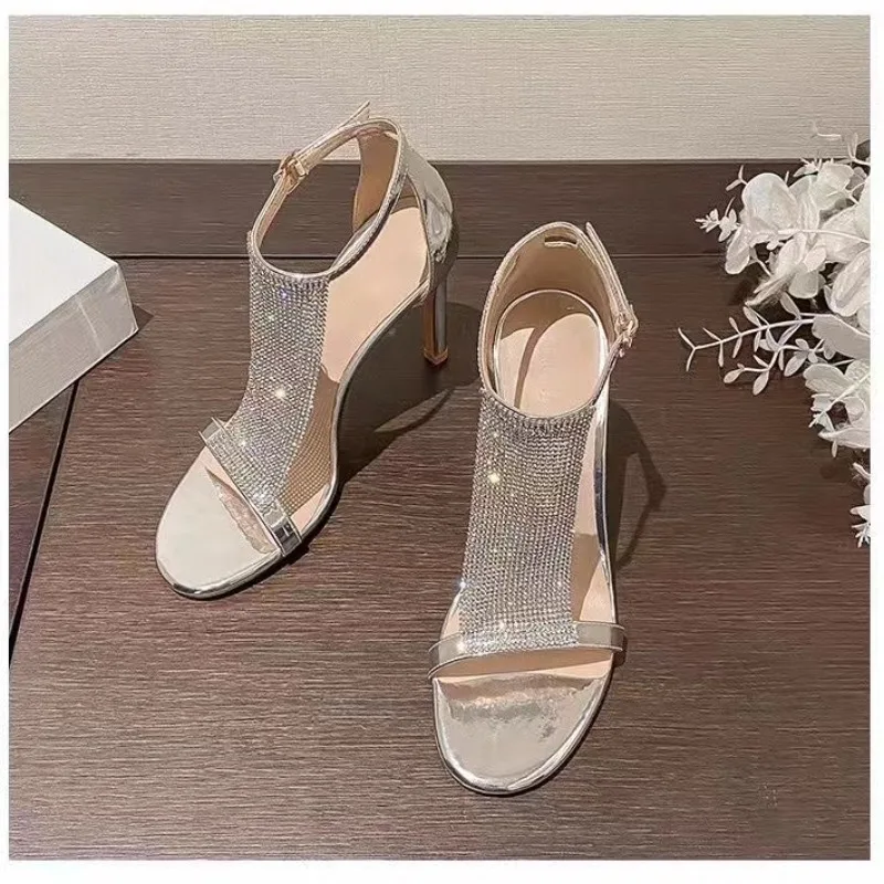 Ladies Sandals Fashion Sequin High Heel Sandals Open Toe Shoes Bling Sandals Women High Modern