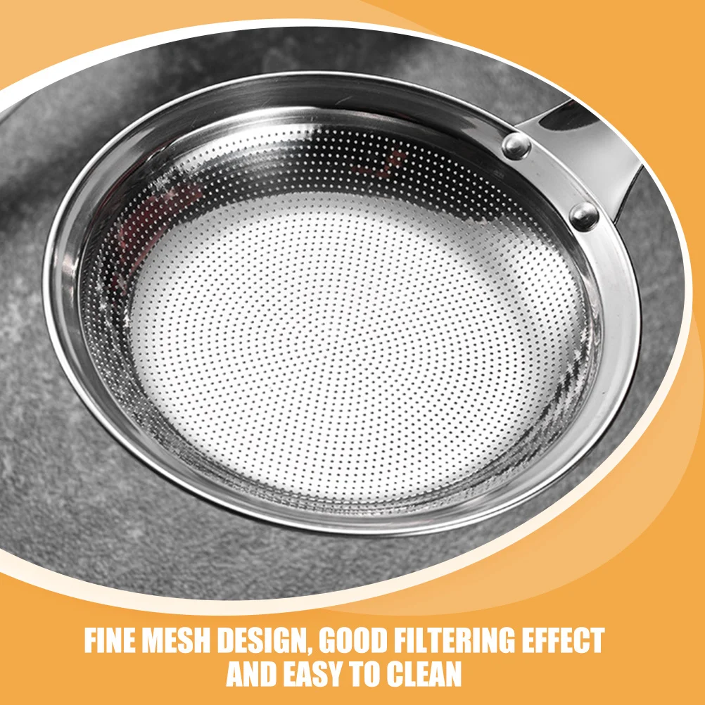 

2pcs Oil Skimmer Fine Mesh Stainless Steel Spoon Filter Strainer Fryer Skimmer Ergonomic Handle Kitchen Utensil Multi Purpose