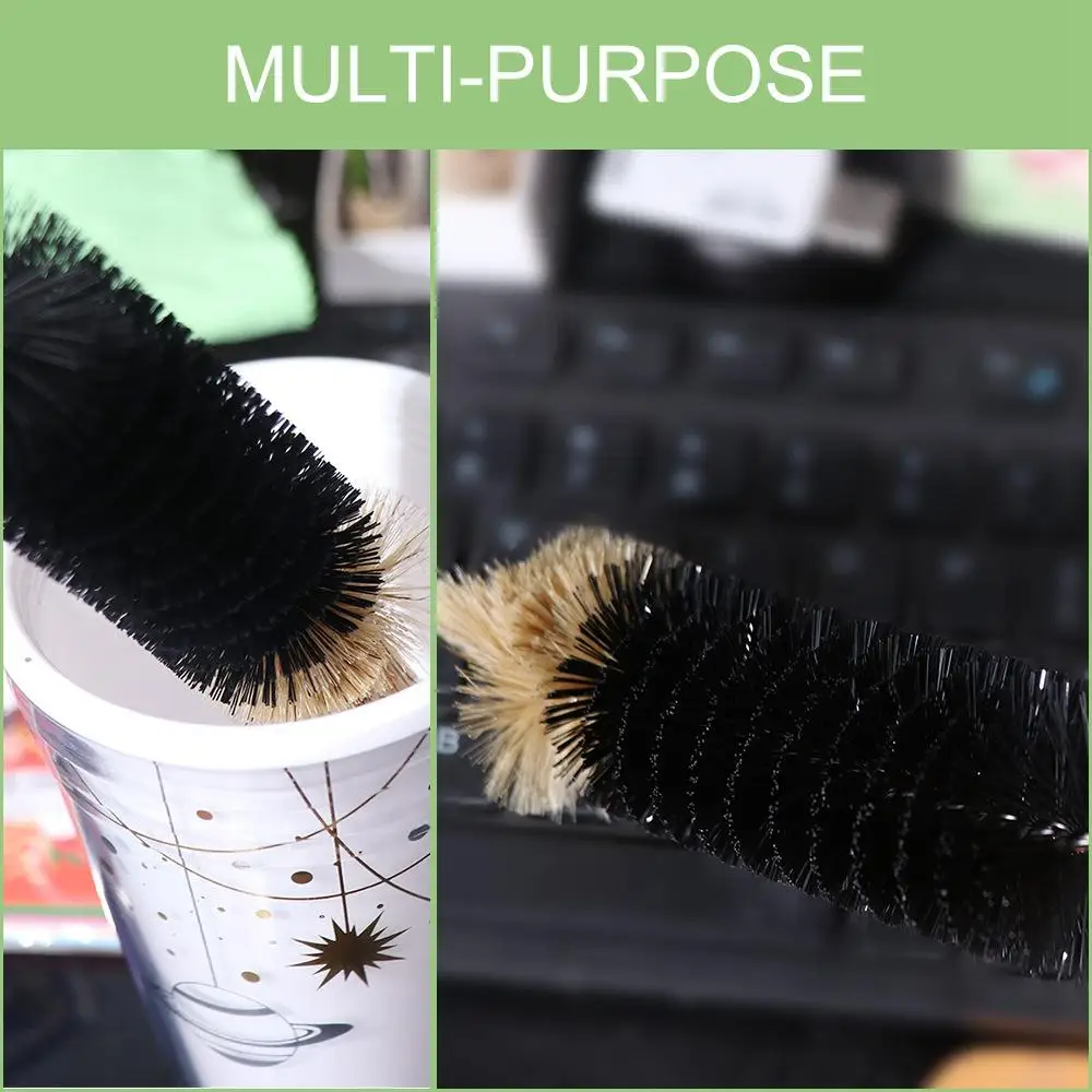 Useful Sanitary Nylon Cleaning Brush Food Grade Long Handle Milk Bottle Brush Glass Cleaner Cleaning Tool Cup Scrubber