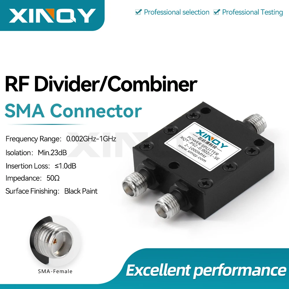xinqy-1g-repartiteur-sma-femelle-en-ferrite-2-1000mhz-basse-frequence-ultra-bande-large-1-vers-2