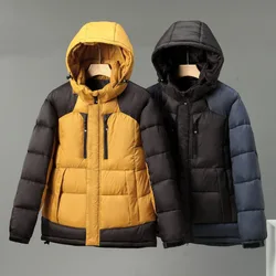 Mens Winter Jackets Outerwear Windbreaker Ski Hooded Jacket for Men Heavyweight Bubble Puffer Parka Coat Weather Resistant Coats