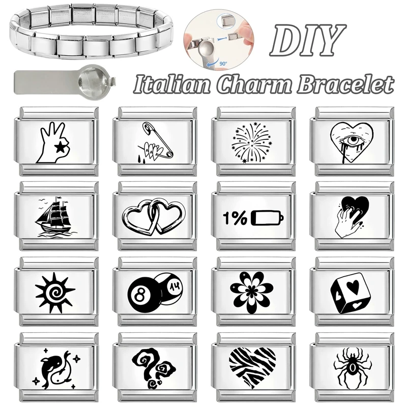 جديد جميل الحيوانات الأليفة القطط والكلاب وصلات سحرية إيطالية تناسب 9 مللي متر سوار الفولاذ المقاوم للصدأ النساء الرجال DIY بها بنفسك صنع المجوهرات