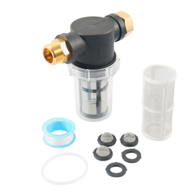 

A96E-High Washer Machine Filter 3/4 Thread Garden Hose Filter Kit Car Washer Filter Connector For Filter Impurities In Water