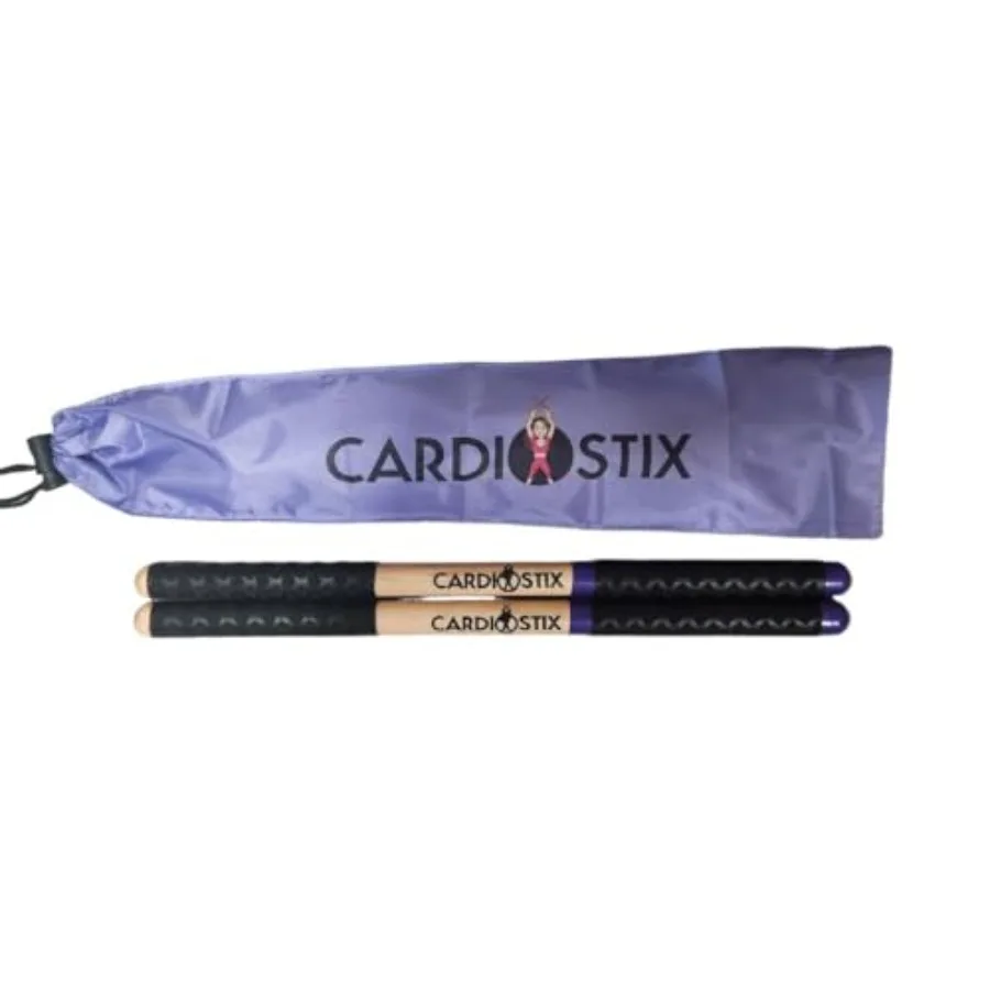 

Комплект барабанных палочек CardioStix 8.5oz (1 пара) с двойным захватом, максимального веса, из премиального американского ореха, для кардио-тренировок и игры на барабанах
