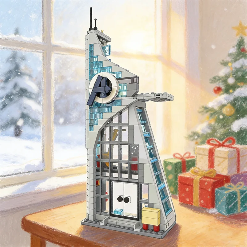 

420pcs MOC Mini Modular Streetscape Avengerses Super Heroes Marvelled Model Building Blocks Christmas Gift Architecture Toys