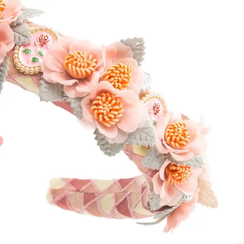 49mf Coiffe fleur délicate Cerceau ethnique Foume Take Photo Band Bandon Pastoral Girl Realist Flower Bandbout