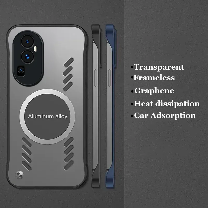 Frameless Transparent Matte PC Case For Oppo Reno 11 10 9 8 7 5 K 6 SE Pro Plus Heat Dissipation Bumper Shell Cover Protector
