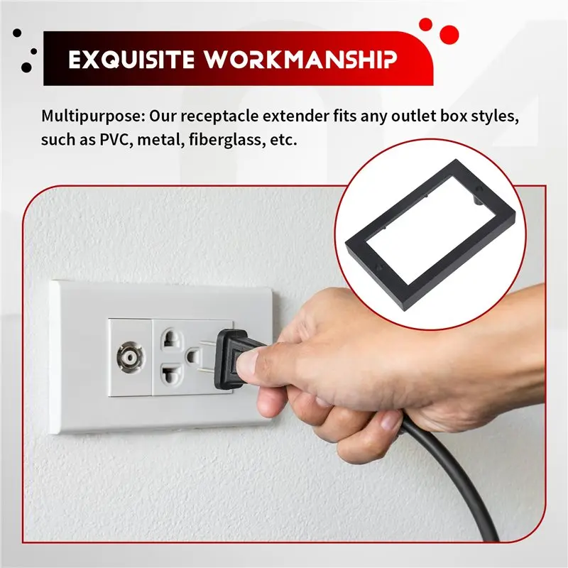 M12K-4Pcs 1/2Inch Single Gang Outlet Box Extender,Electrical Outlet Extender Receptacle Extender Outlet Extension Box