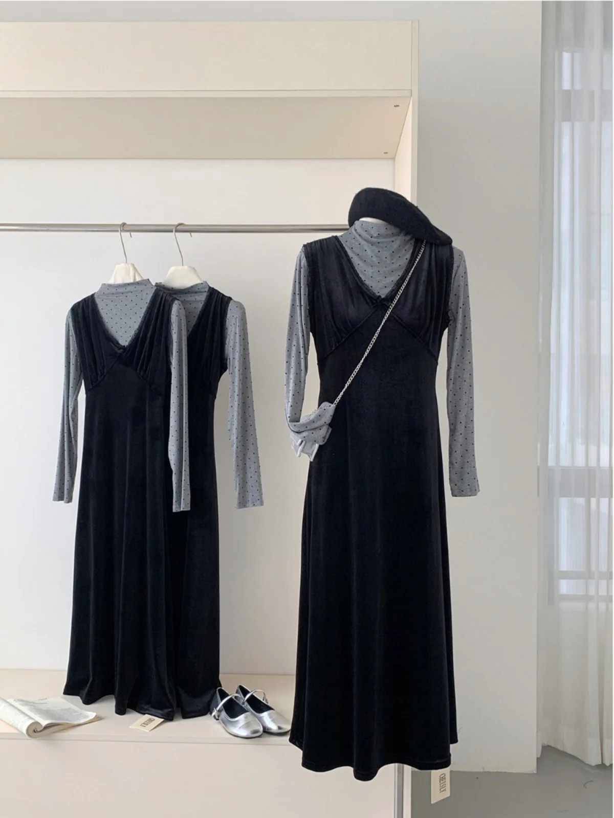 

French Casual Women's Dresses Women Clothes Free Shipping Long Sleeve Dress Style Dresses for Ladies Cheap Y2k Clothes