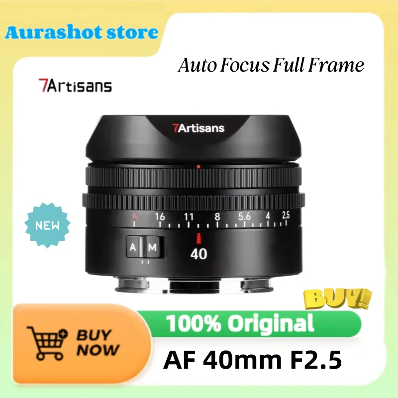 7artisans AF 40mm F2.5 Auto Focus Full Frame Large Aperture Prime Camera Lens For Sony E Sony A6700 A7 V A7C II ZV-E1 Mount