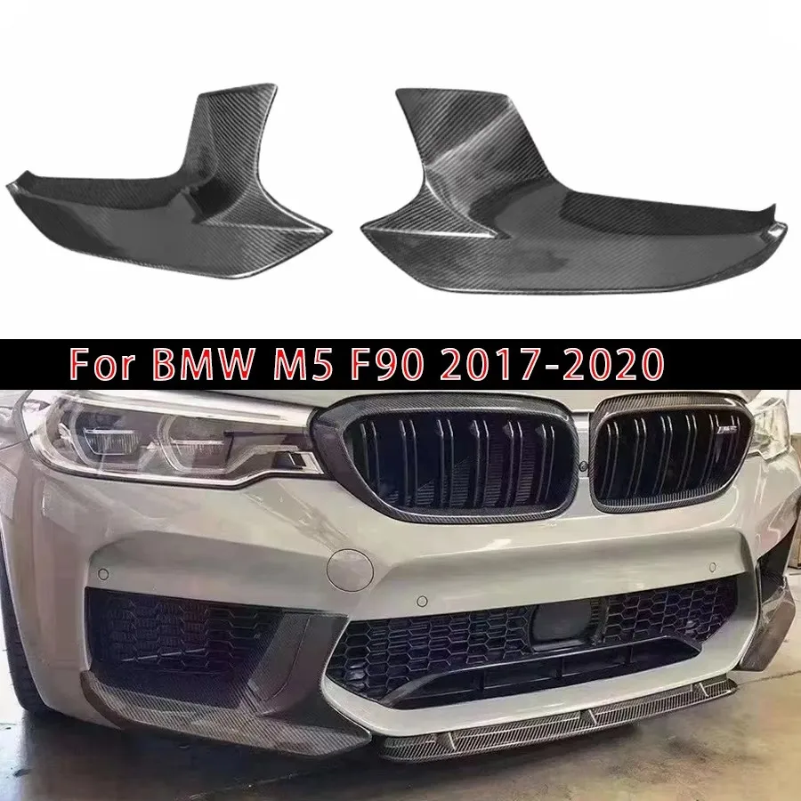 For BMW M5 F90 2017-2020 Carbon Fiber wrap angle Car Front Bumper Splitter Corner Trim Cover Front Chin Car Accessories