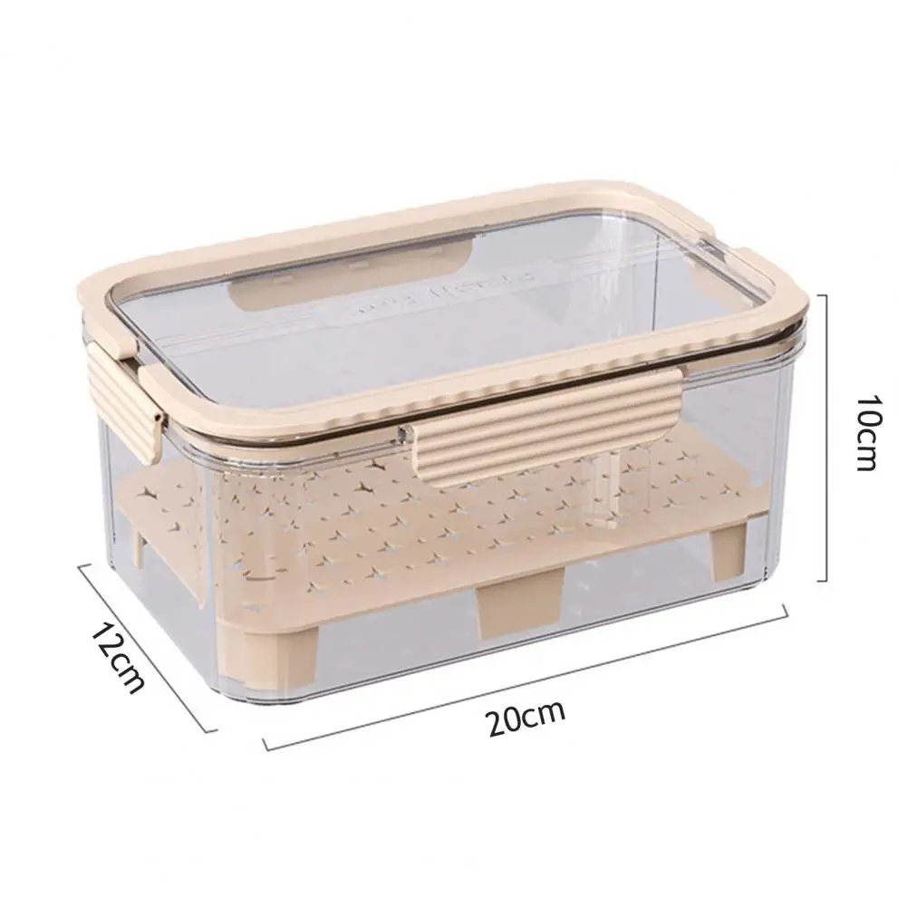 Portable Fresh-keeping Box Handheld Fresh-keeping Box Leak-proof Lettuce Storage Container with Drainage Tray Crisper Box
