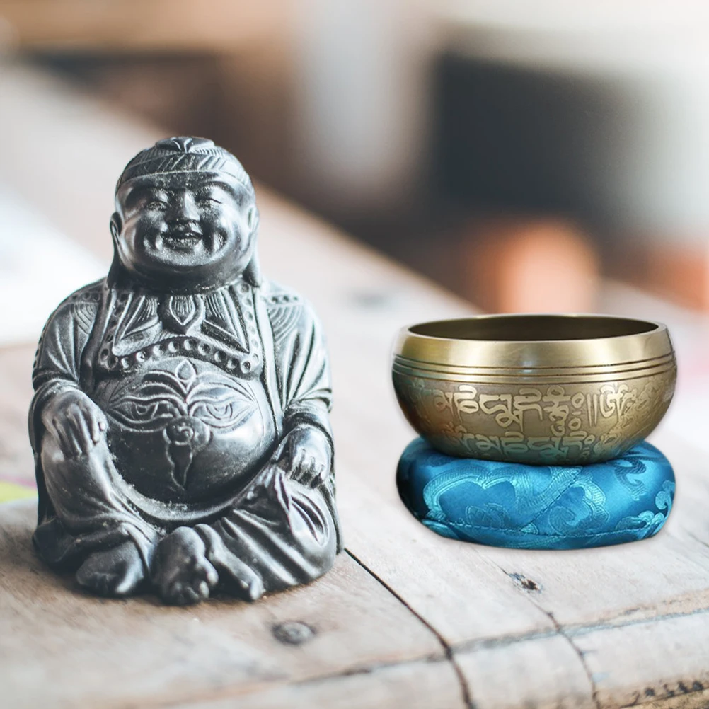 

Buddha Sound Bowl Cushion Singing Nepal Cushions Mat Pad Bowls Cotton Bronze Chime