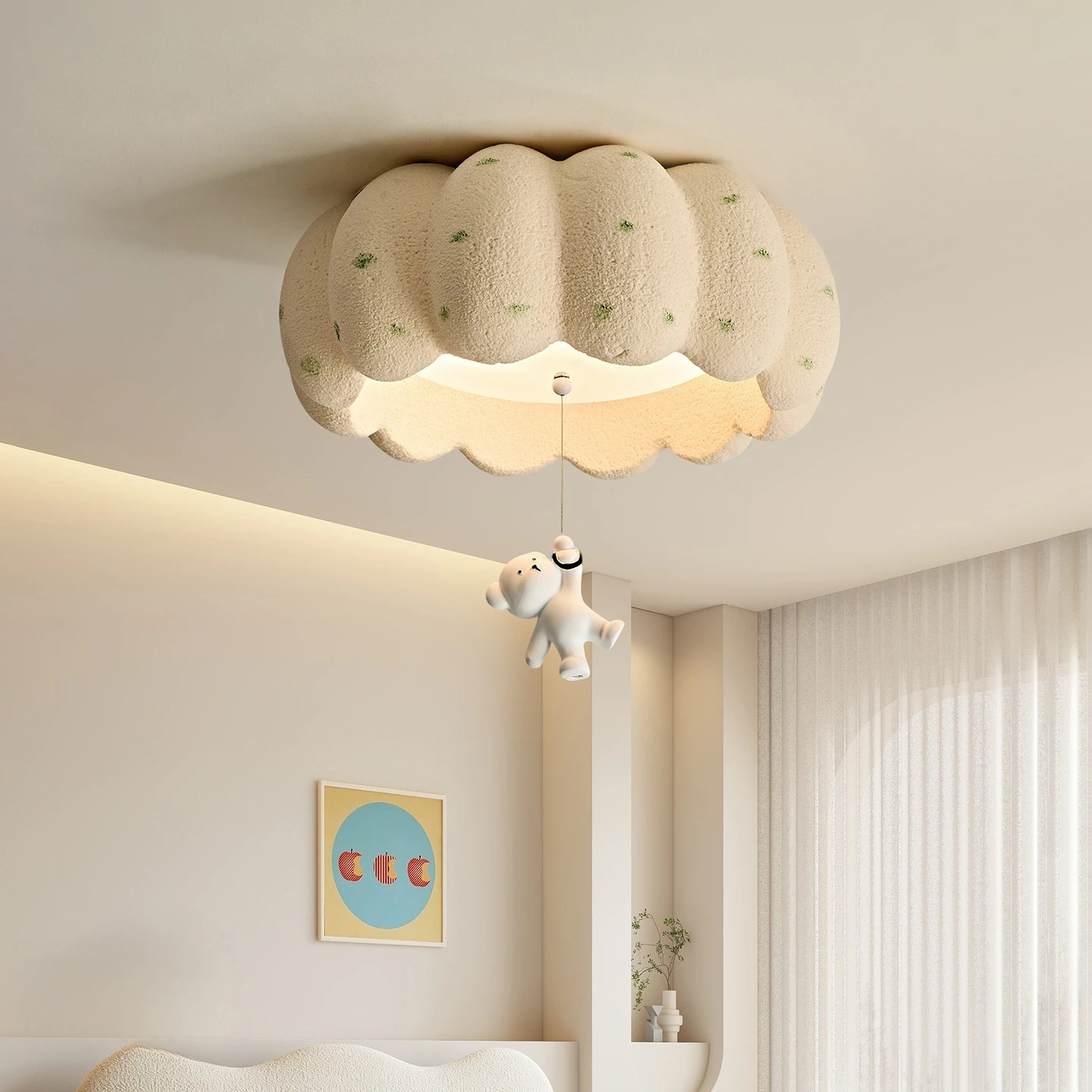 European Style New LED Ceiling Light Cream Style Bedroom Warm and Romantic Eye Protection Lighting Fixtures