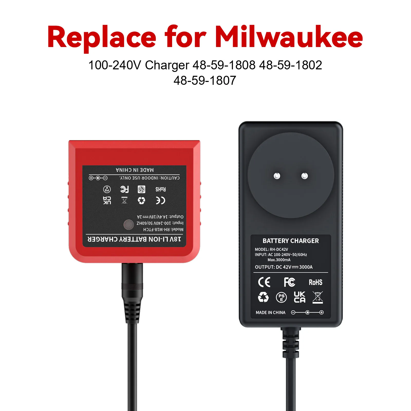 New For Milwaukee 18v Battery Charger M18B5 xc Lithium lON Battery 6.0Ah 48-11-1815 48-11-1850 2604-22 2604-202708-22 2607-22