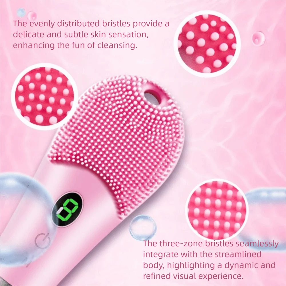 Depurador ultrasónico eléctrico de silicona, depurador sónico de vibración de alta frecuencia de 9 engranajes, recargable, resistente al agua