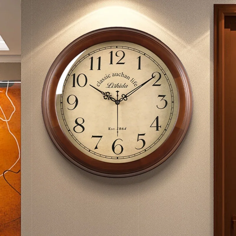 

Retro European Wall Clock Aesthetic Luxury Living Room Design Clock Wall High Quality Interior Reloj De Pared Home Decoration