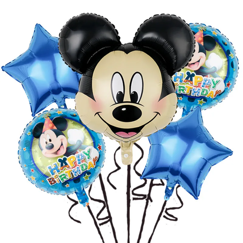 ديزني-ميني ميكي ماوس بالون الرأس ، بالونات الهيليوم ، استحمام الطفل ، زينة حفلة عيد ميلاد ، 24 "، 5 قطعة