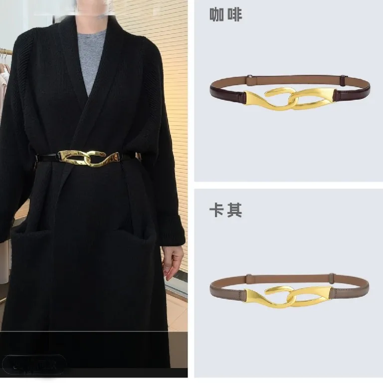 

New Non Perforated Sweater Belt for Women Versatile Waist Collection for Women Skirt Belt