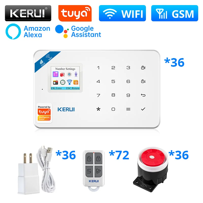 

KERUI W181 Alarm System WIFI GSM Alarm Home Tuya Smart Wireless Door/Window Sensor Burglar Support Alexa&Google APP Control