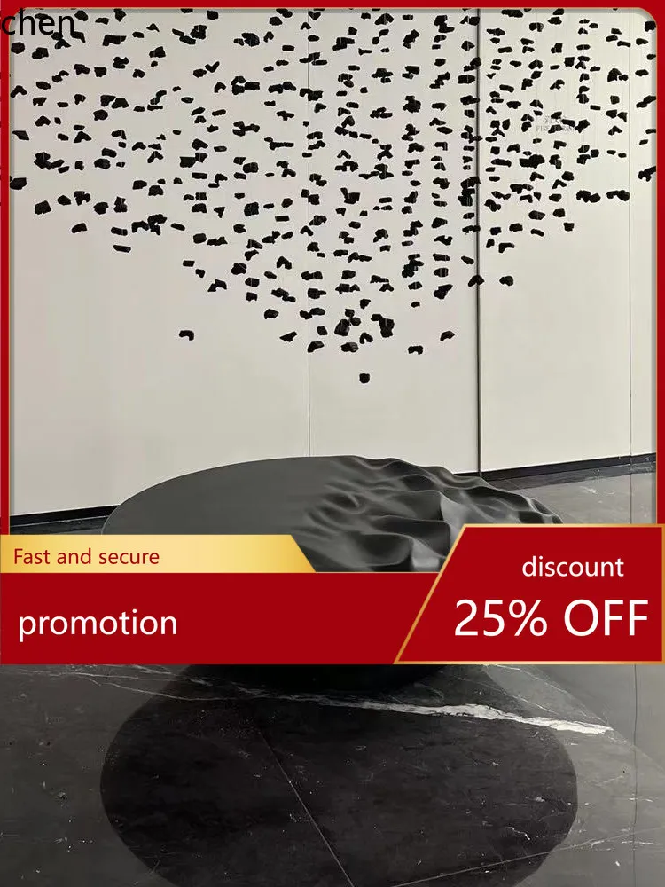 H1 large water ripple fiberglass sculpture custom base sales office decoration lobby floor ornament