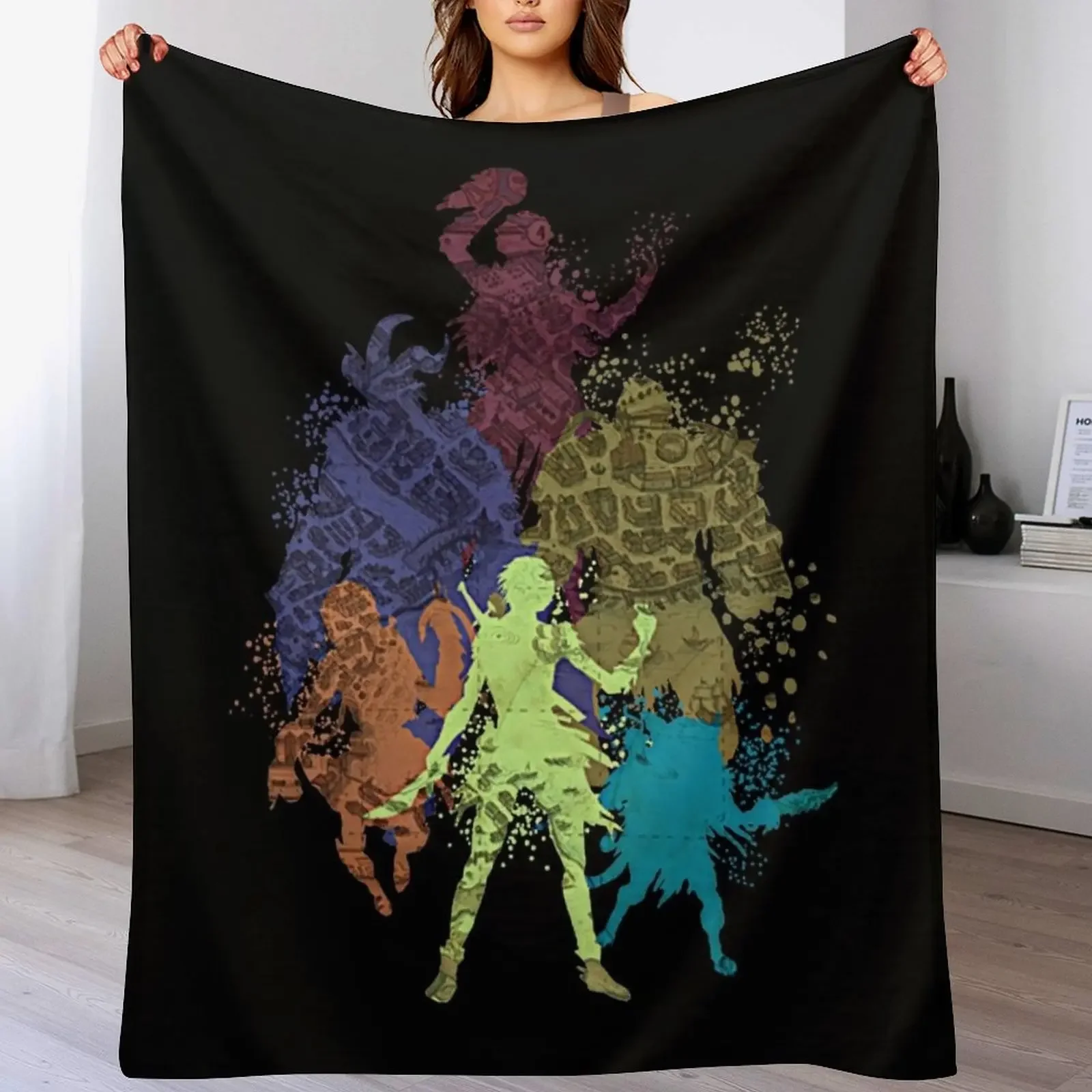 gloomsquad Throw Blanket Foldable Soft Warm Blanket for Outdoor Use
