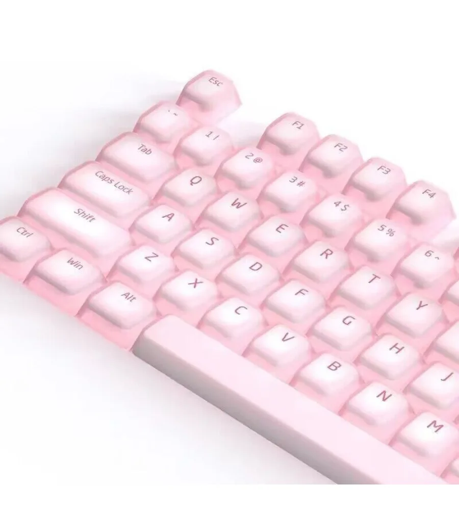 Silicone keycap light transmission soft cute girl powder dopamine color scheme original PBT mute
