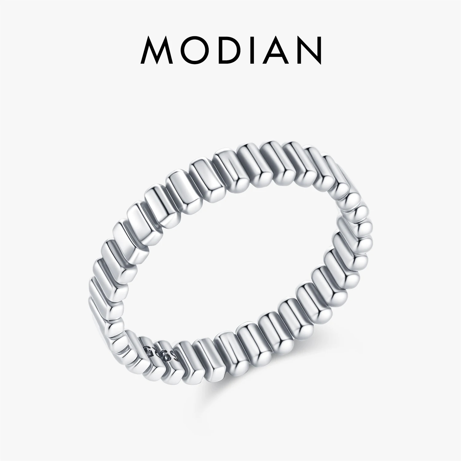 

MODIAN стерлингового серебра 925 пробы, винтажные изысканные геометрические штабелируемые кольца на палец для женщин, ювелирные аксессуары