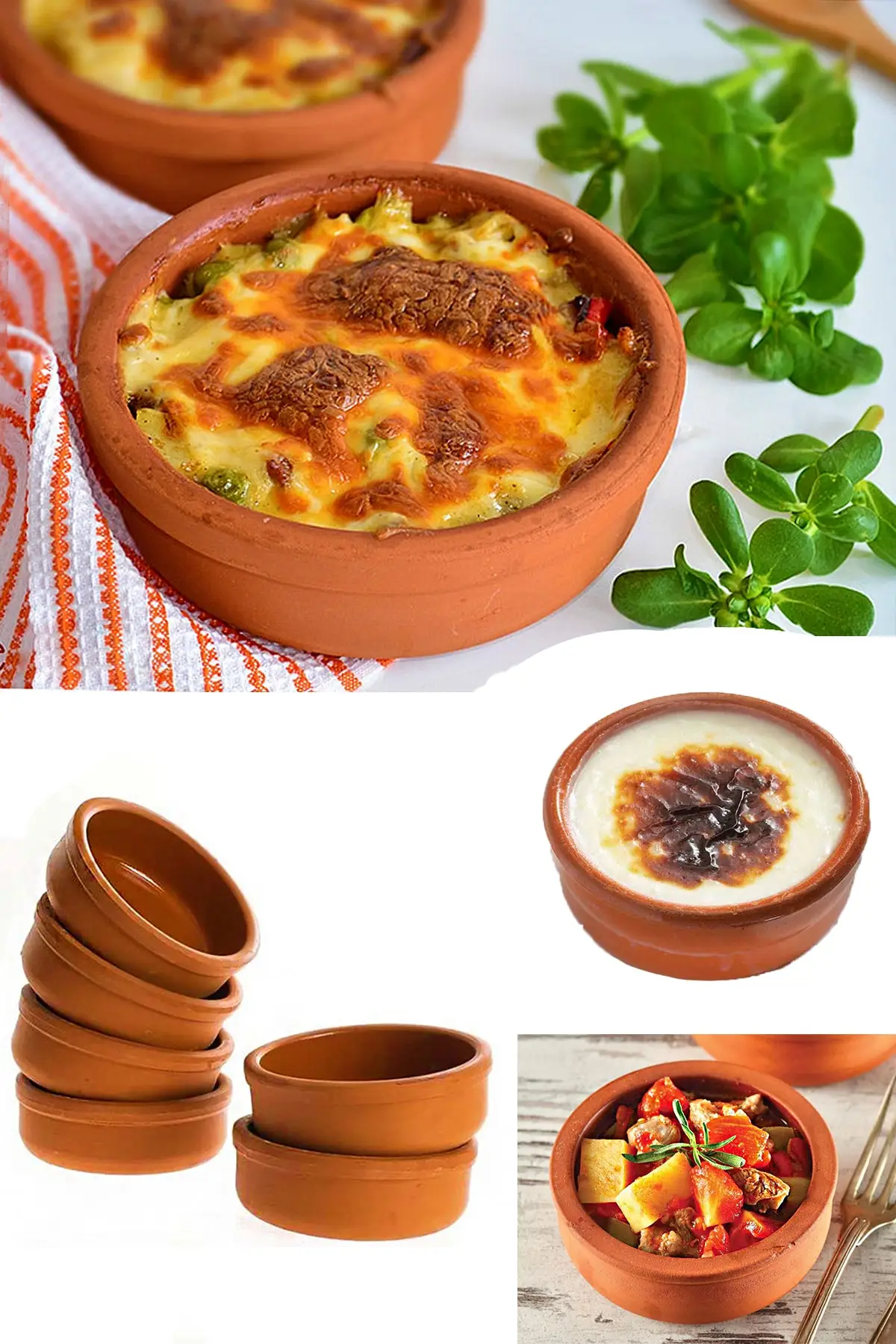 Earth Casserole Set 6 Pcs Dish Cap BOWL Casserole קְדֵרָה SOIL BOWL ЧАША ДЛЯ ПОЧВЫ קערת אדמה Set Meat Vegetable baking