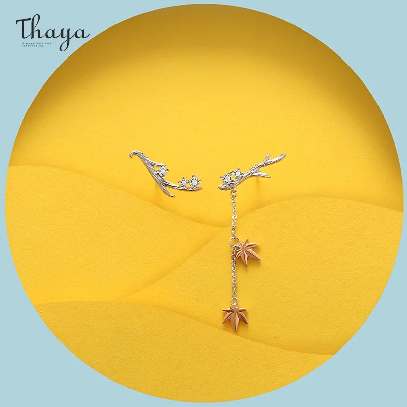 Thaya Original Design 100% Sterling Silver Women Earring Elegant Fashion Stud Earrings For Women Girls Elegant Fine Jewelry Gift